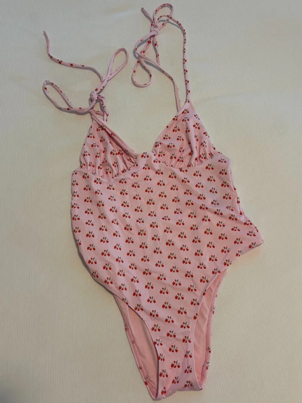 Frankies Bikinis Otis Cheeky One Piece Swimsuit Color: Baby Berry Size Medium